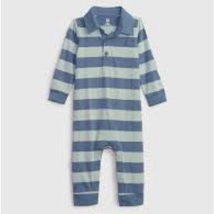 Baby Gap Striped Blue and Gray One Piece 6-12M